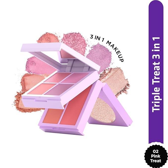 Glam21 Triple Treat 3 in 1 Face Palette - Pink Treat