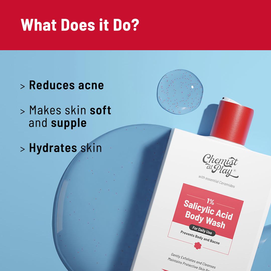 Chemist at Play 1% Salicylic Acid Body wash & 5% AHA Underarm roll on