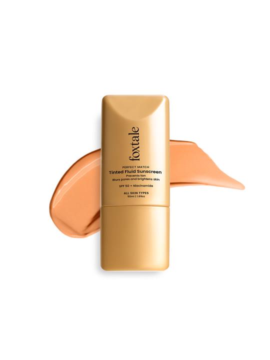 Foxtale SPF 50 Tinted Fluid Sunscreen with Niacinamide - Clay