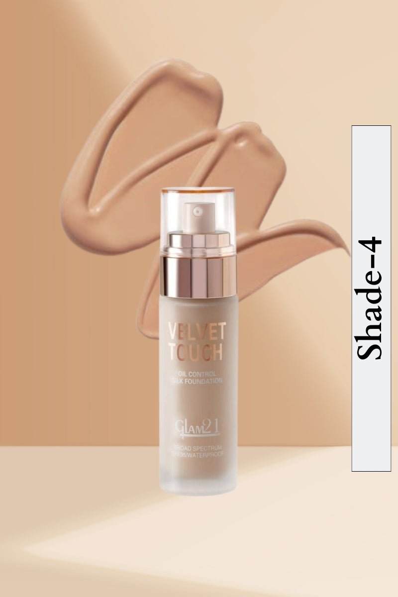 Glam21 Shade-4 Velvet Touch High Coverage Foundation