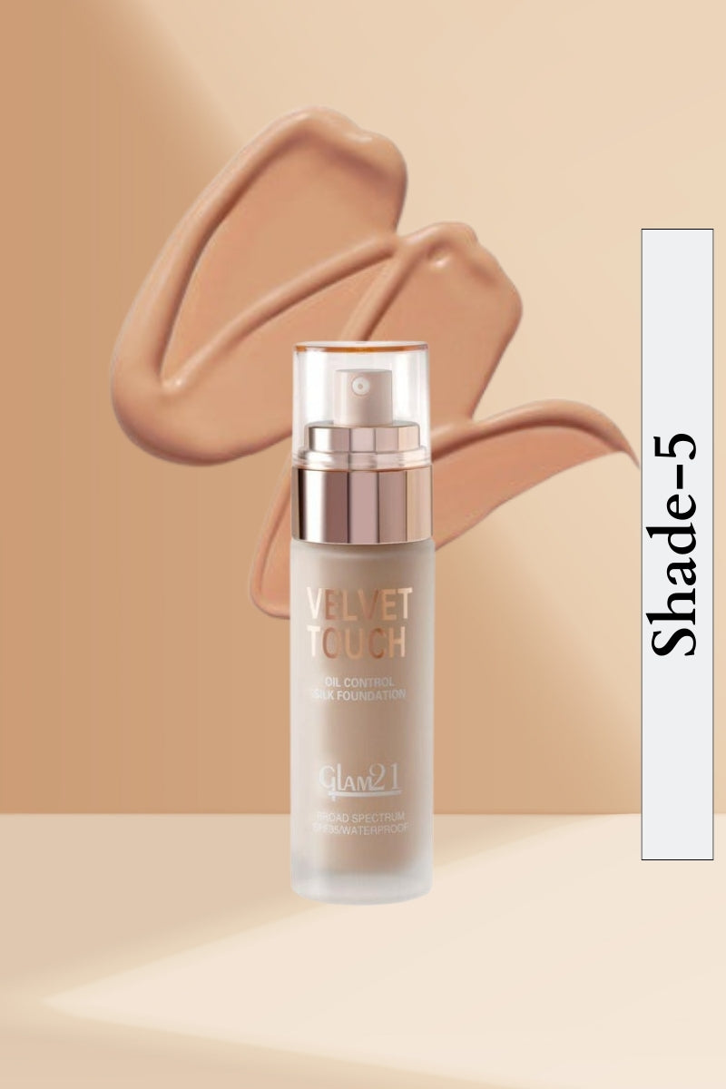 Glam21 Shade-5 Velvet Touch High Coverage Foundation