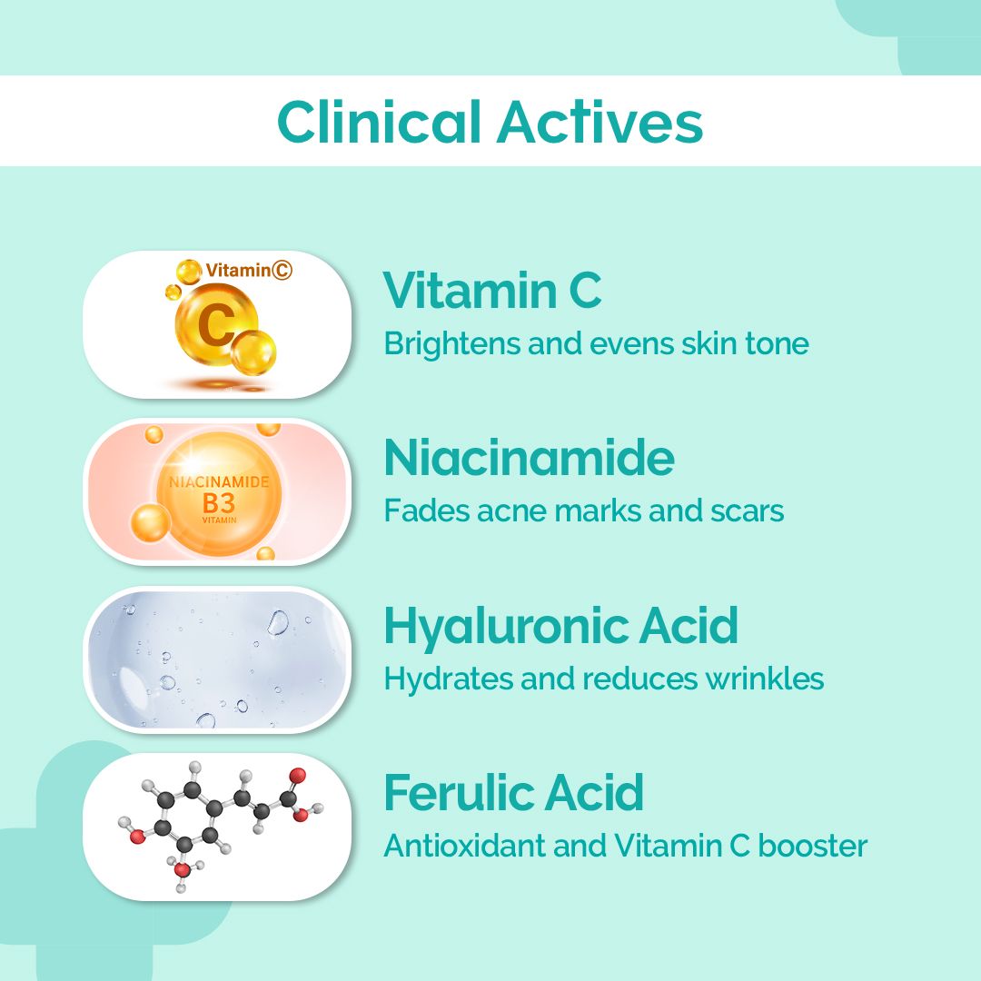 Derma Co Radiant Skin Combo (1% Hyaluronic Sunscreen Aqua Gel + 10% Vitamin C Face Serum 30ml Combo)
