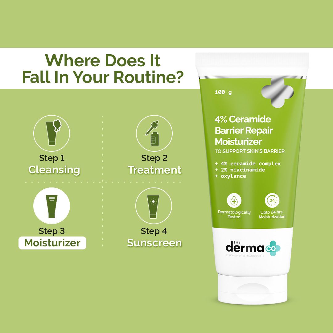 Derma Co 4% Ceramide Barrier Repair Moisturizer with Ceramide, Niacinamide, and Oxylance