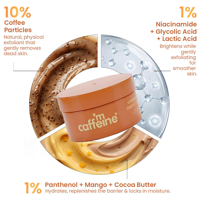 mCaffeine Caramel Eclairs Coffee Body Scrub - 175 g