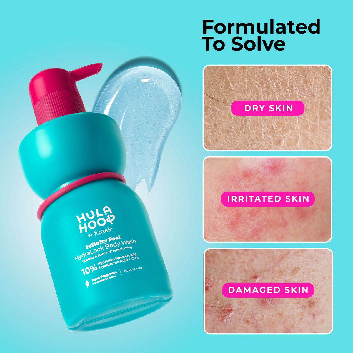 Foxtale Hula Hoop HydraLock Body Wash with Hyaluronic Acid & Cica