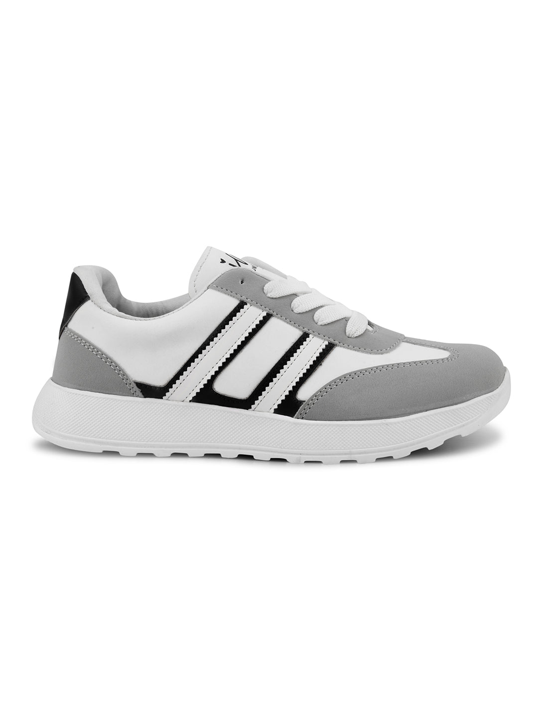 JM Looks The Urban Stripe Classic Breathable Sneaker with Round Toe & Lace-Up Closure