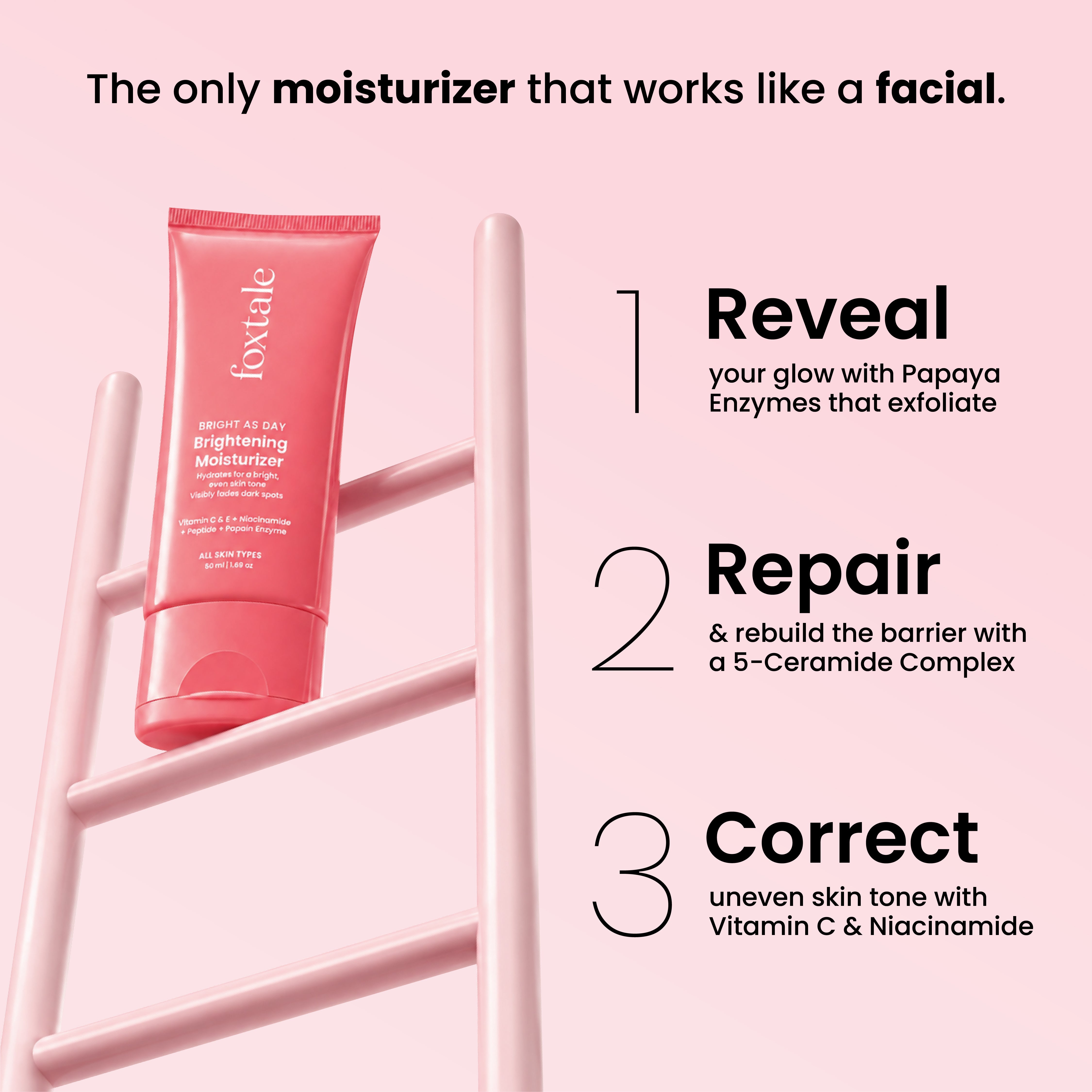 FOXTALE Vitamin C & Papaya Enzyme Daily Brightening Moisturizer