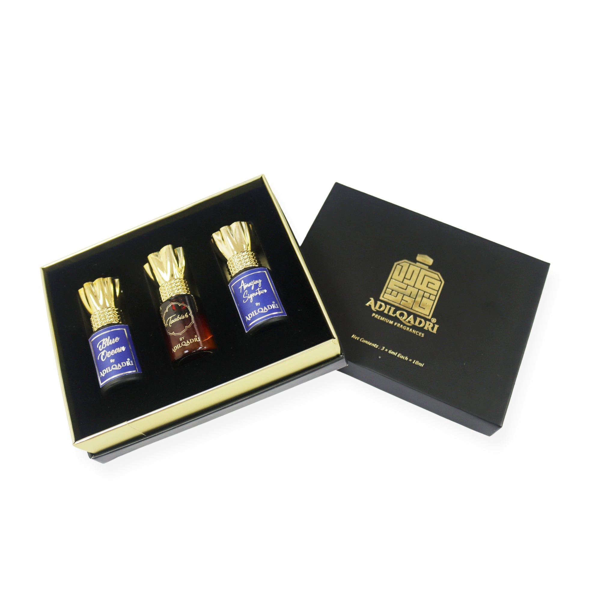 AdilQadri Assorted Luxury Attar Perfume Gift Set (3 × 6Ml)
