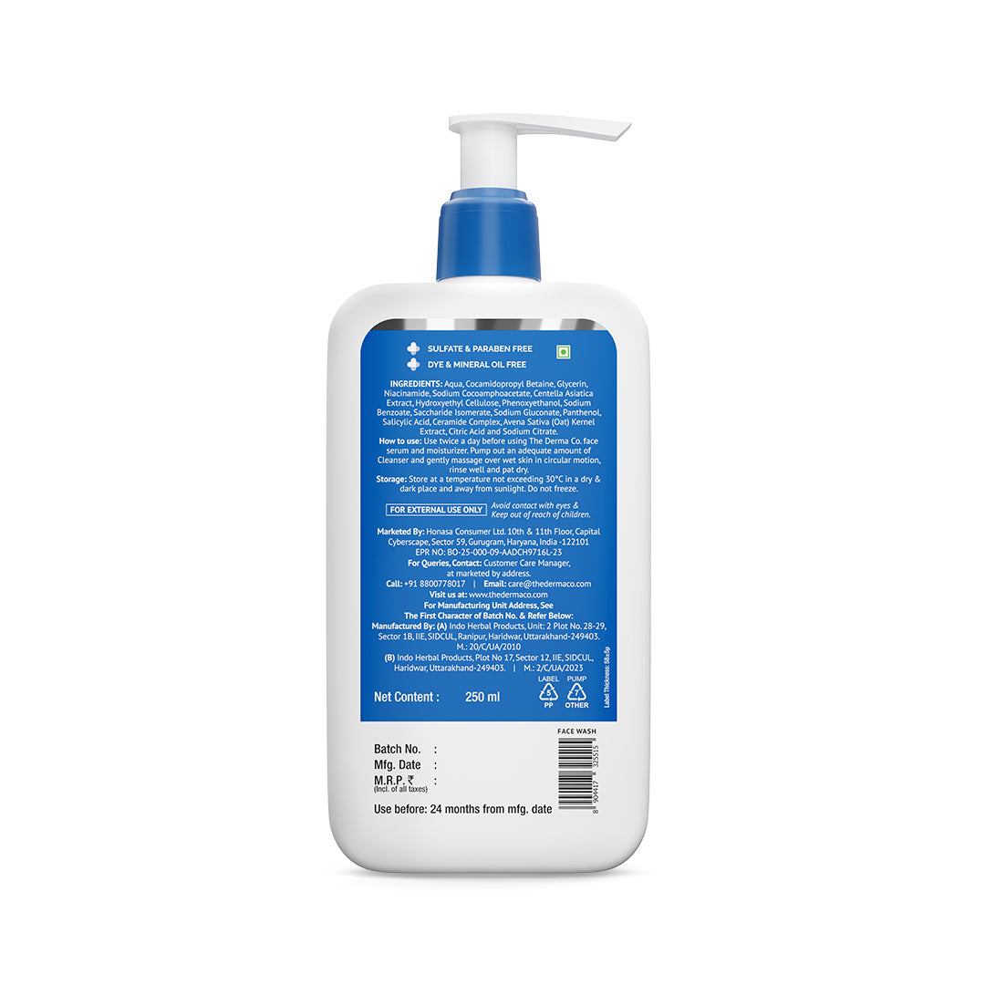 Derma Co 2% Niacinamide Oily Skin Cleanser for Sensitive, Oily & Combination Skin