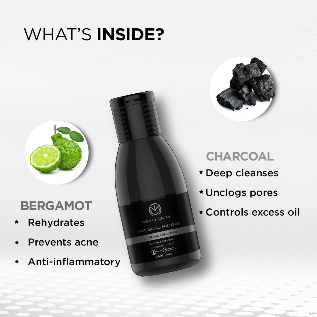 The Man Company Charcoal Cleansing Gel - 100 ml
