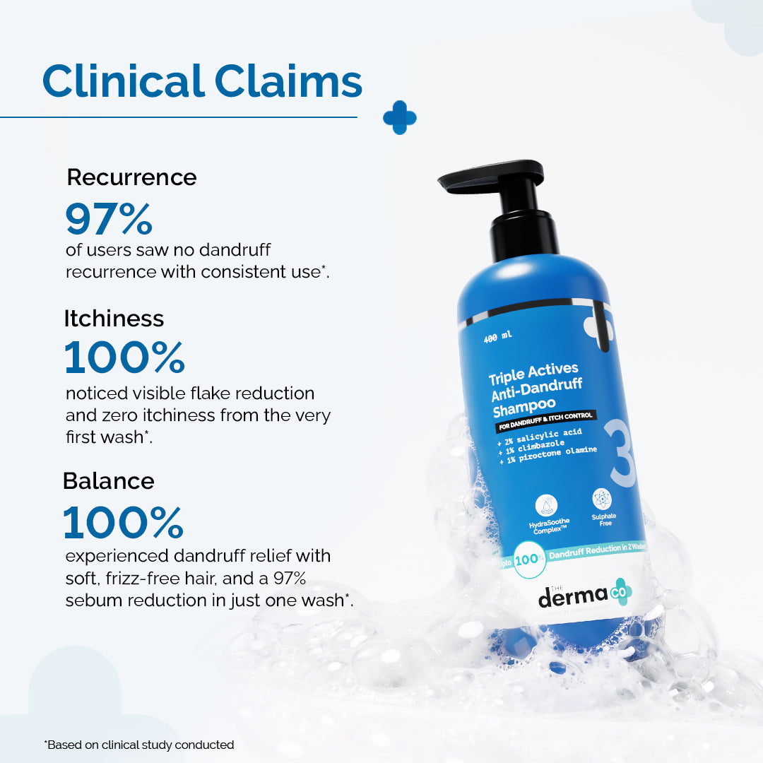Derma Co Triple Actives Anti-Dandruff Shampoo