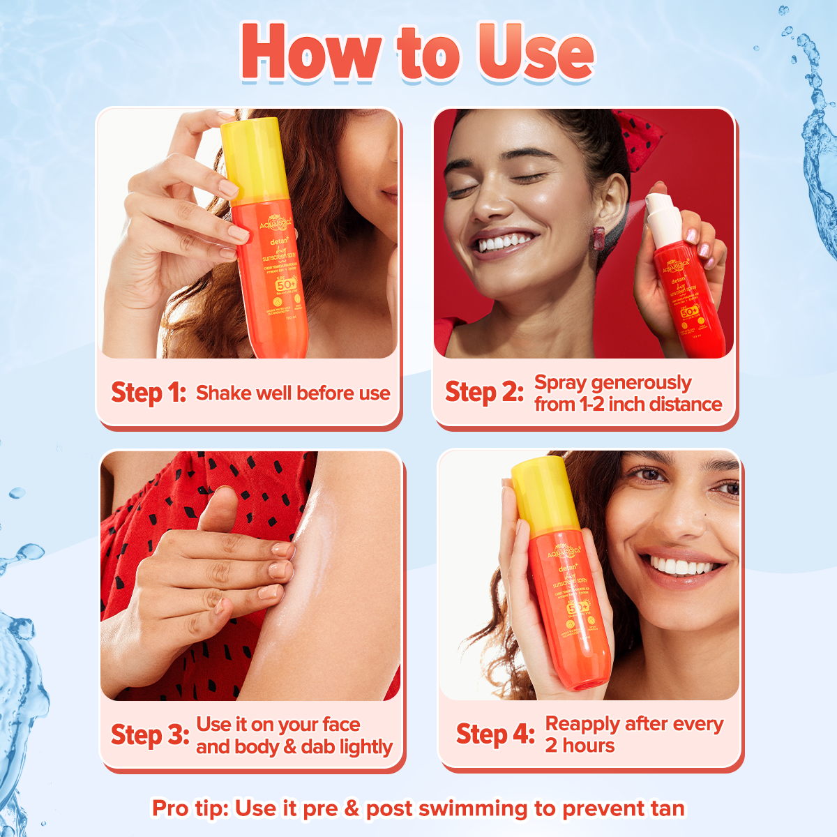 Aqualogica Detan+ Dewy Sunscreen Spray - 100ml