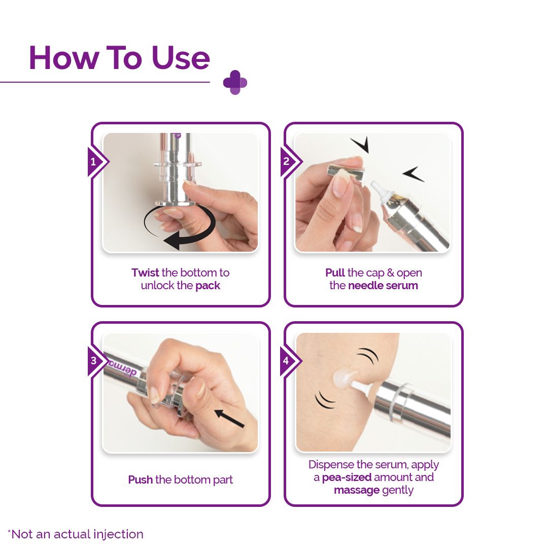Derma Co 3000 PPM Retinol Microneedle Serum Shot with Squalene, Panthenol & Hyaluronic Acid for Skin Renewal - 10g