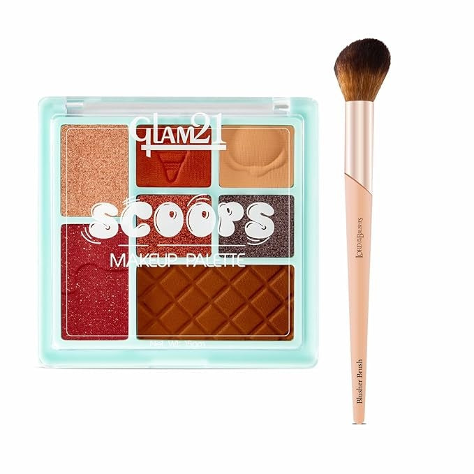 Glam21 Scoops Palette (Sundae Fundae) + Blusher Brush