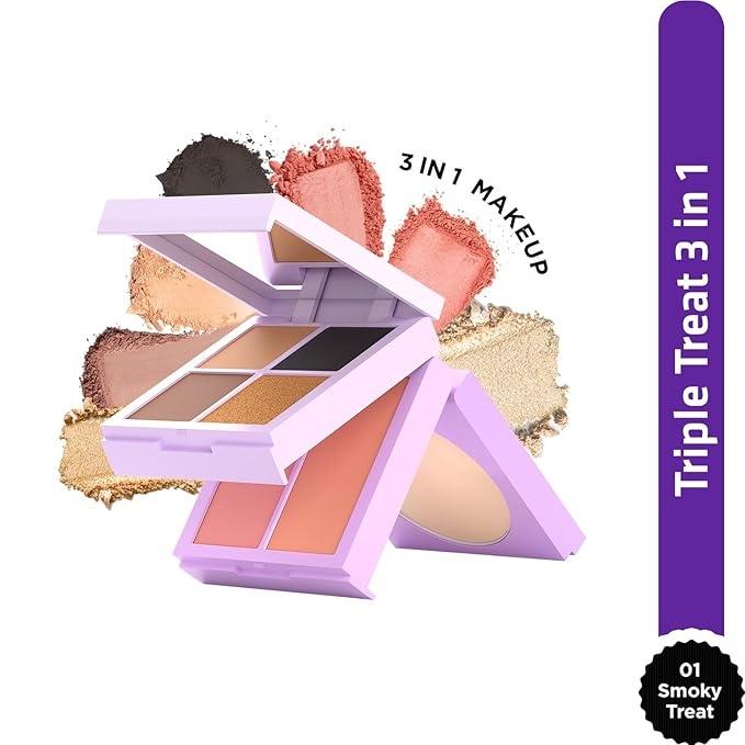 Glam21 Triple Treat 3 in 1 Face Palette - Smoky Treat
