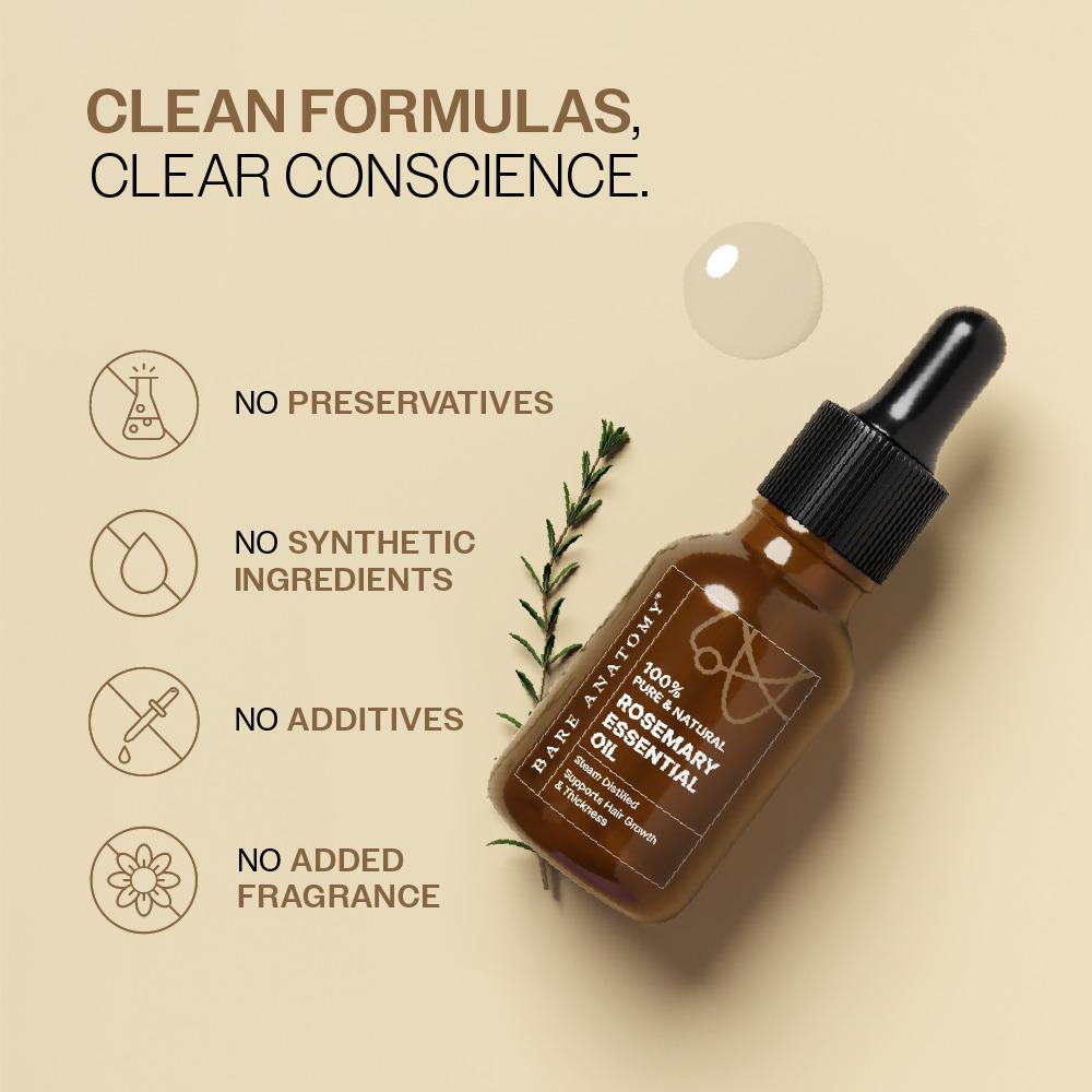 Bare Anatomy 100% Pure Natural Rosemary Essential Oil - 15ml
