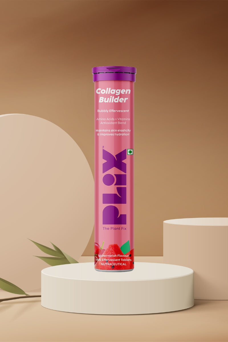 Plix Collagen Builder Bubbly Tablets - 15 (Watermelon, Pack of 1)