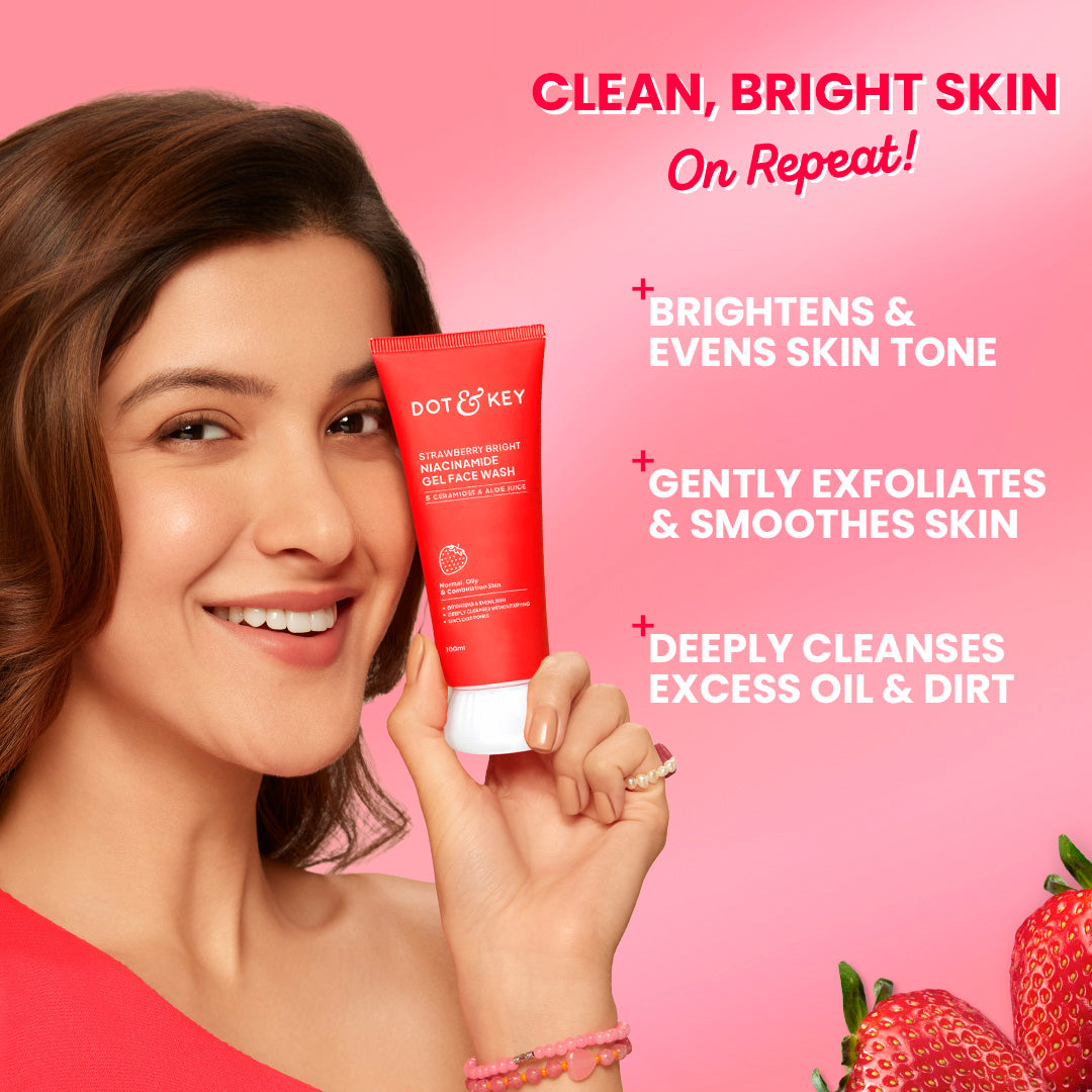 Dot & Key Strawberry Bright Niacinamide Gel Face Wash - 100ml