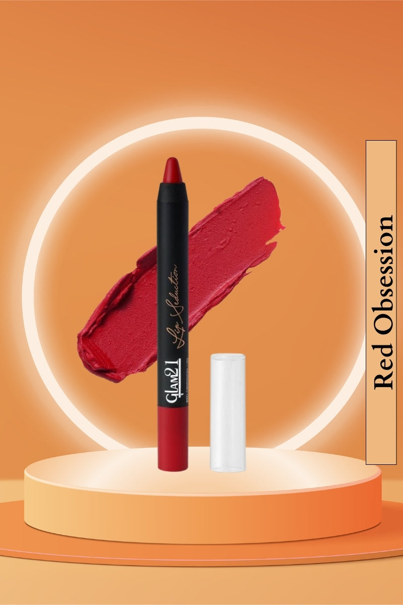 Glam21 Red Obsession Lip Seduction Non-Transfer Crayon Lipstick