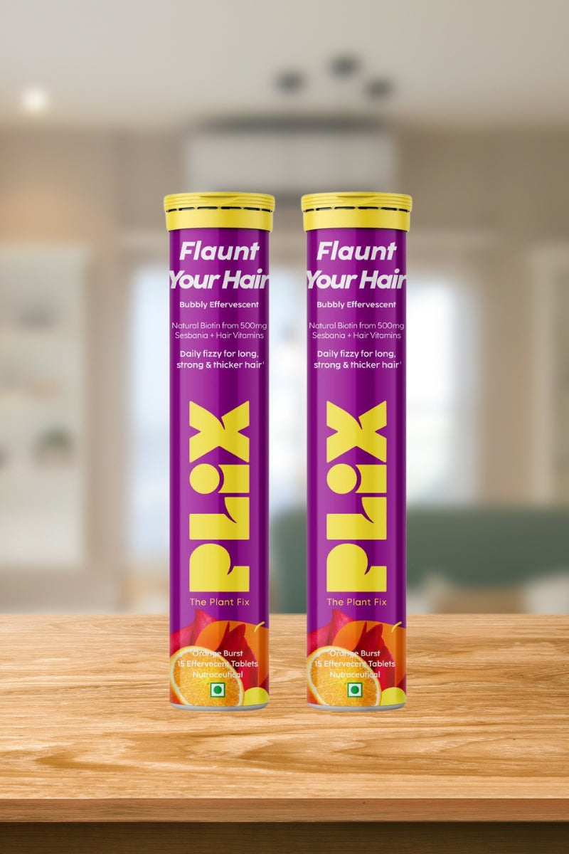 Plix Heavenly Hair Natural Biotin Tablets (Orange, Pack of 2)