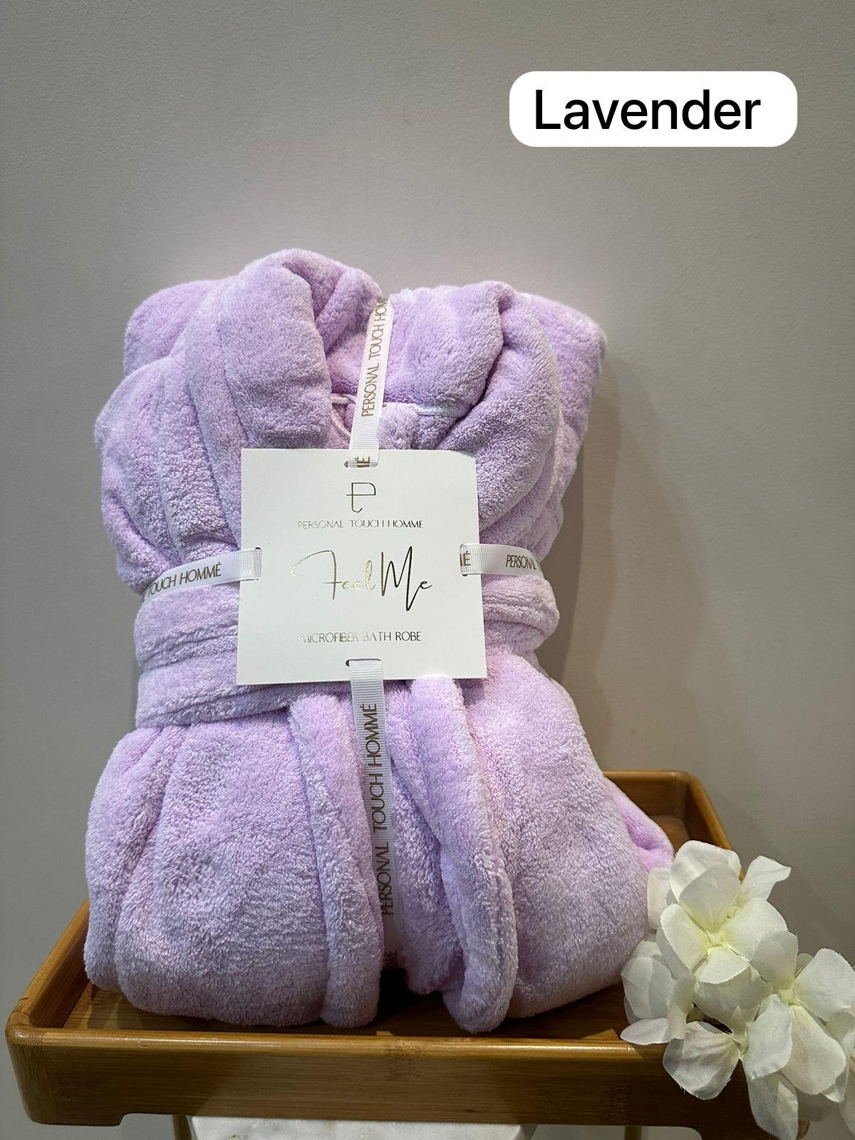 Personal Touch Feel Me Microfiber Bath Robes - Lavender