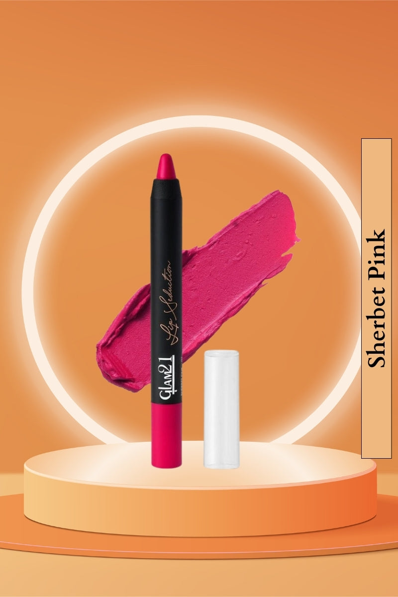 Glam21 Sherbet Pink Lip Seduction Non-Transfer Crayon Lipstick