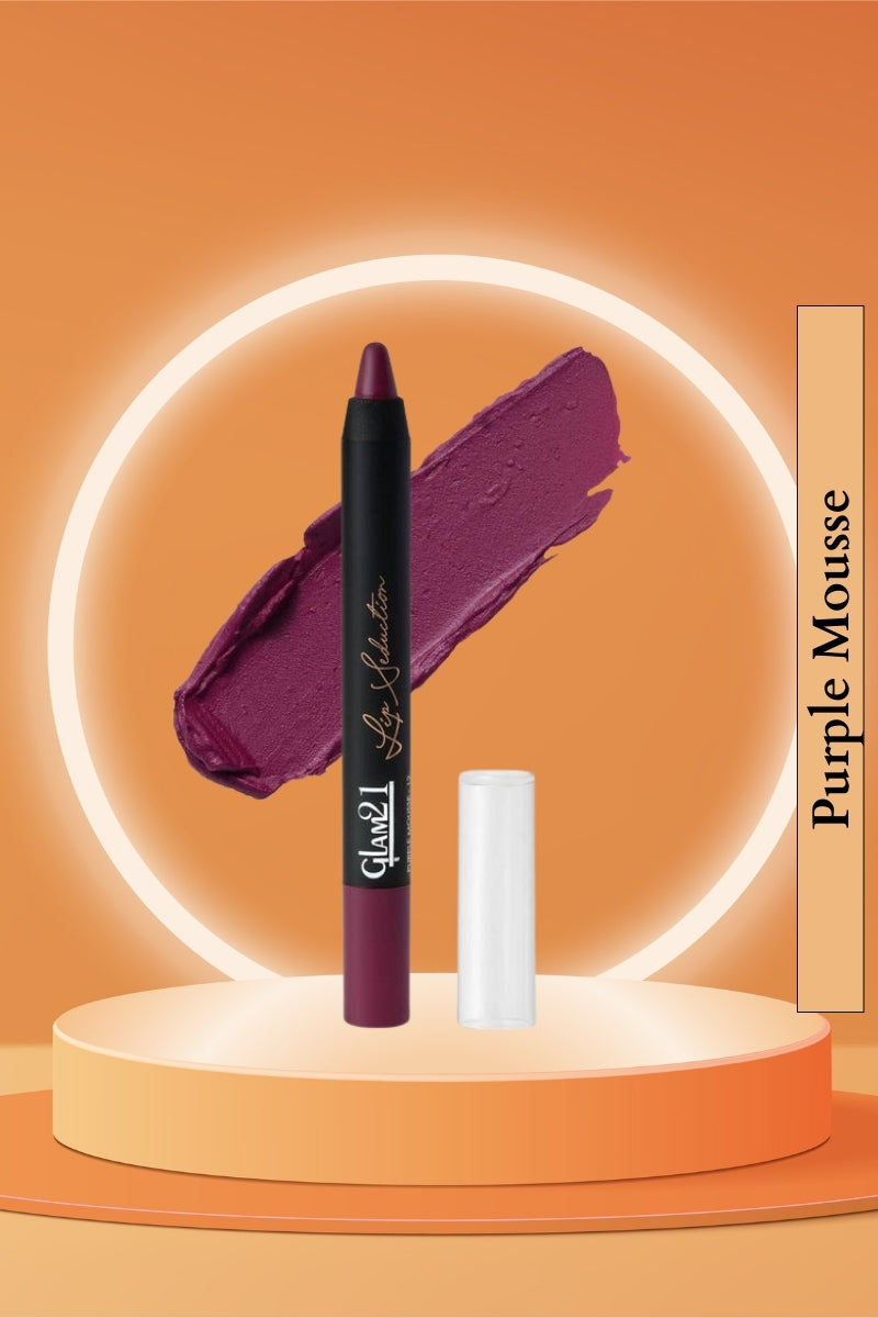 Glam21 Purple Mousse Lip Seduction Non-Transfer Crayon Lipstick
