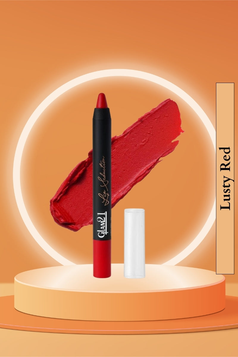 Glam21 Lusty Red Lip Seduction Non-Transfer Crayon Lipstick