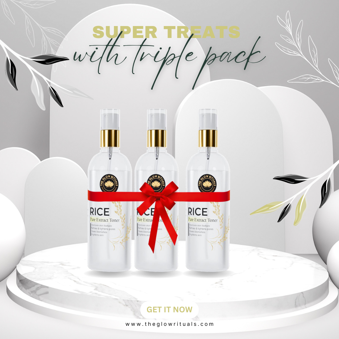 The Glow Rituals Rice Toner - Combo Of 3
