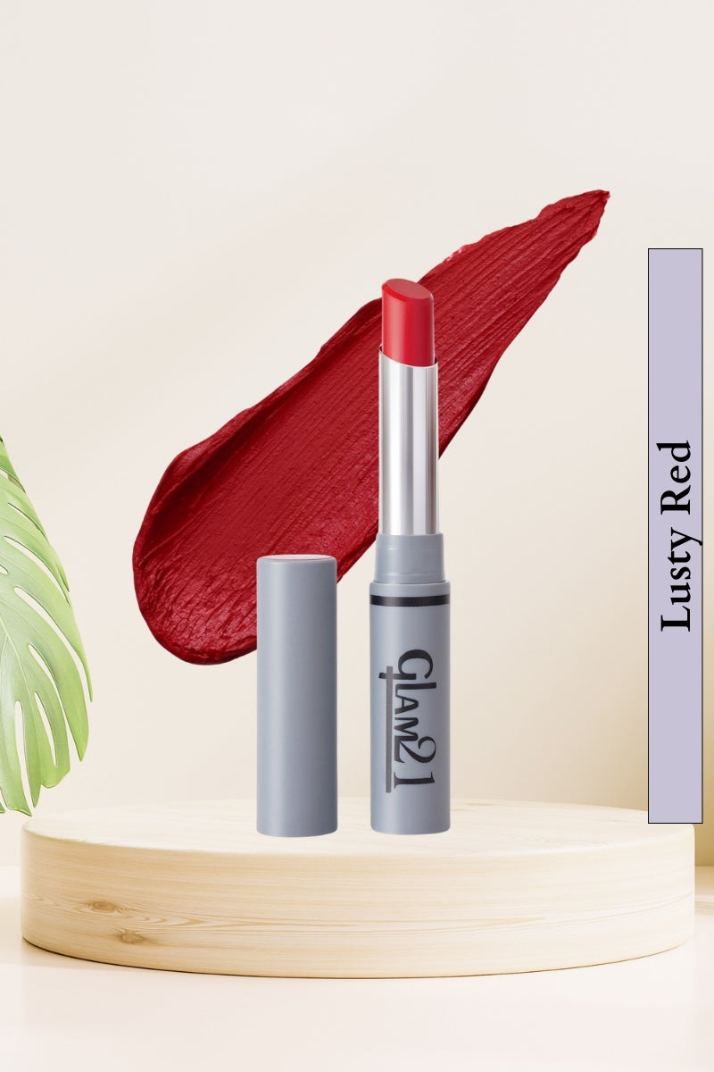 Glam21 Lusty Red Non Transfer Lipstick