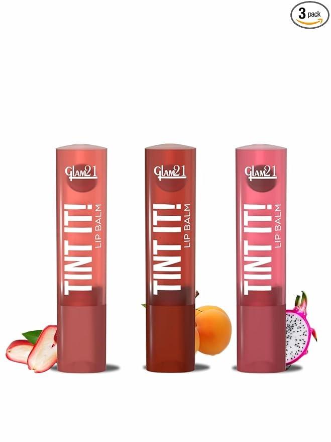 Glam21 Tint It! Lip Balm - Rose Apple, Apricot, Dragon Fruit