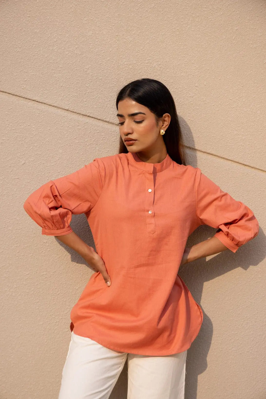 Sugnaa Short Linen Kurta