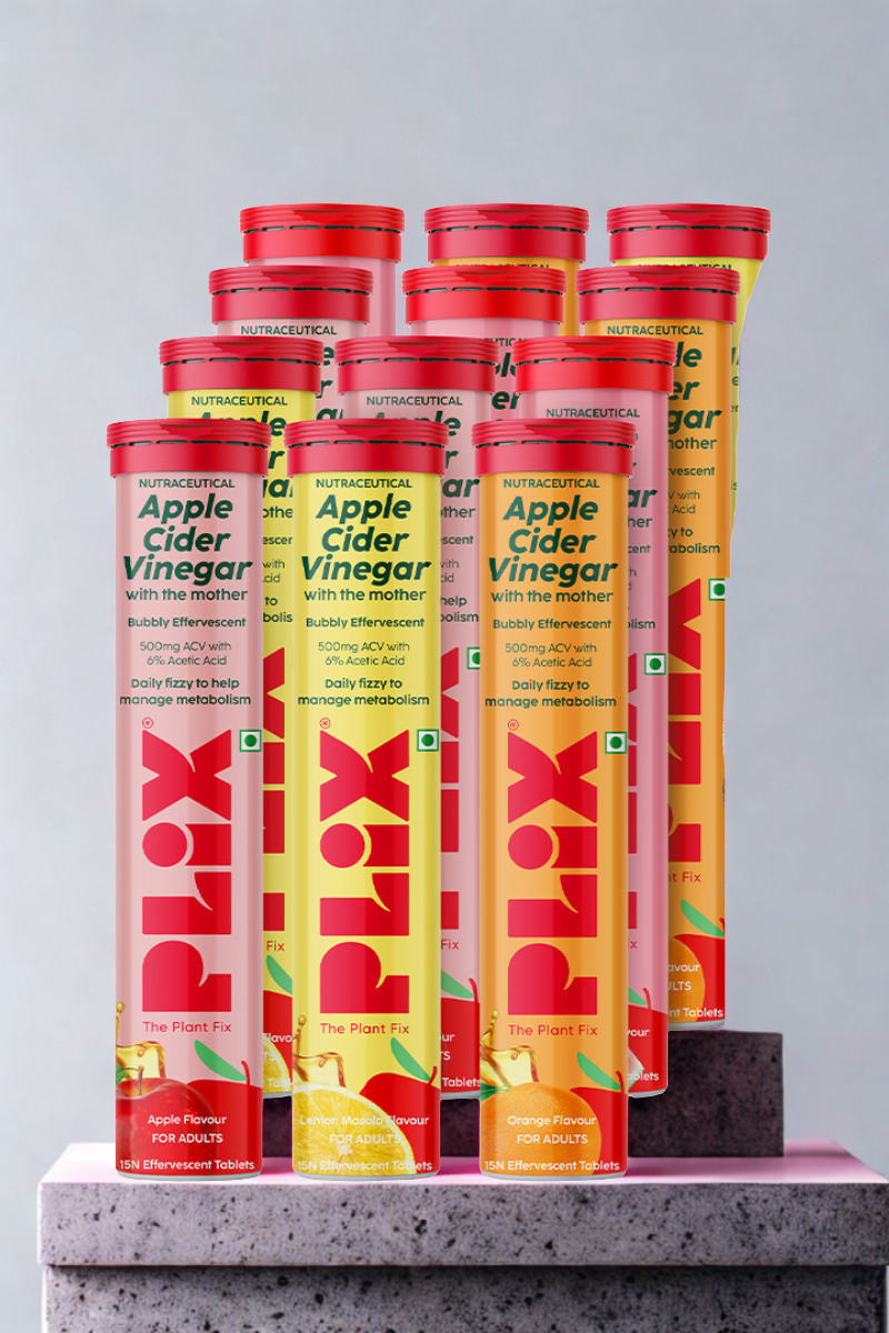 Plix ACV Effervescent Tablets (Multi Flavour, Pack of 12)