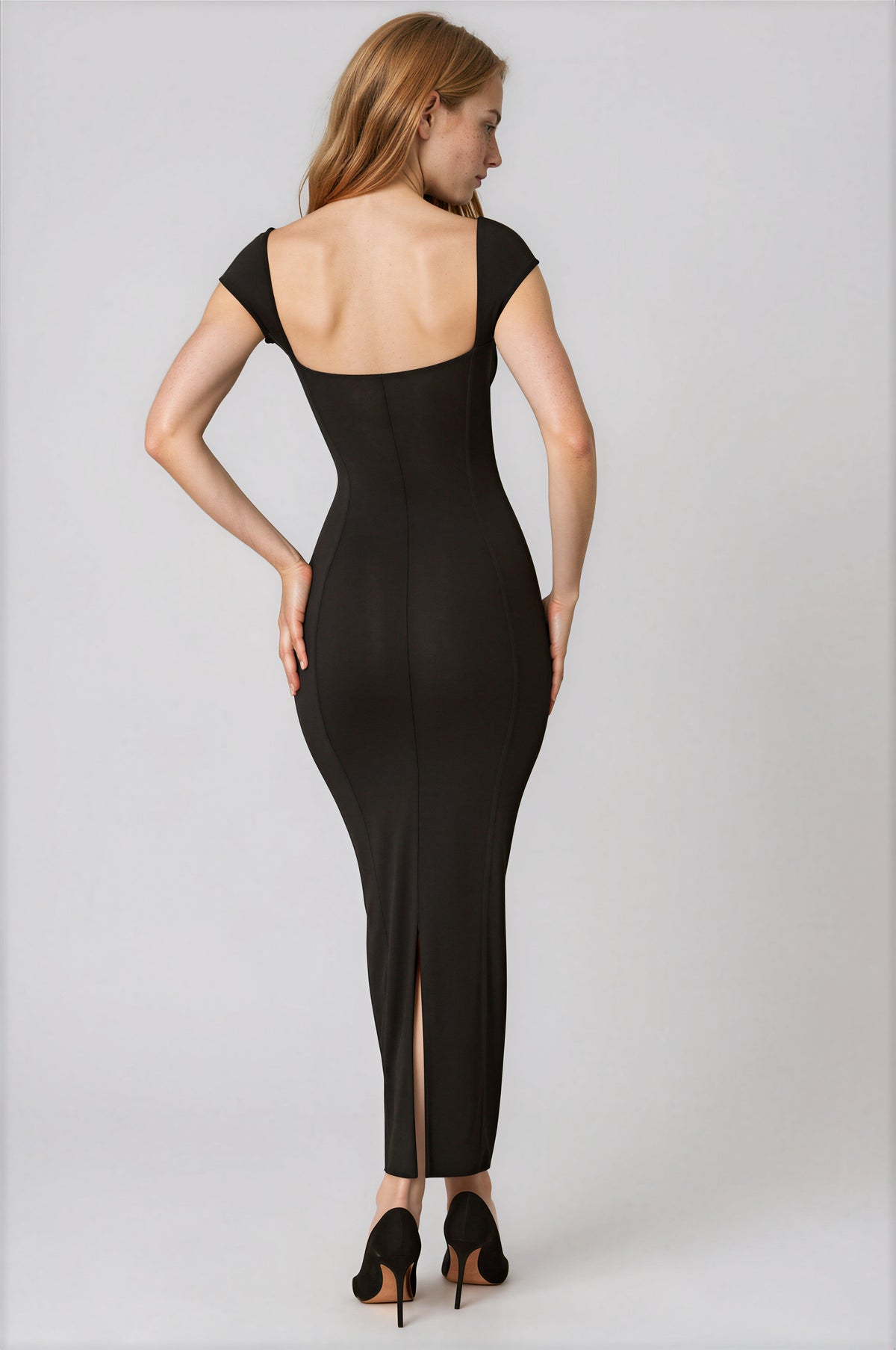 Mywishbag Sweetheart Neckline Maxi Dress - Nylon