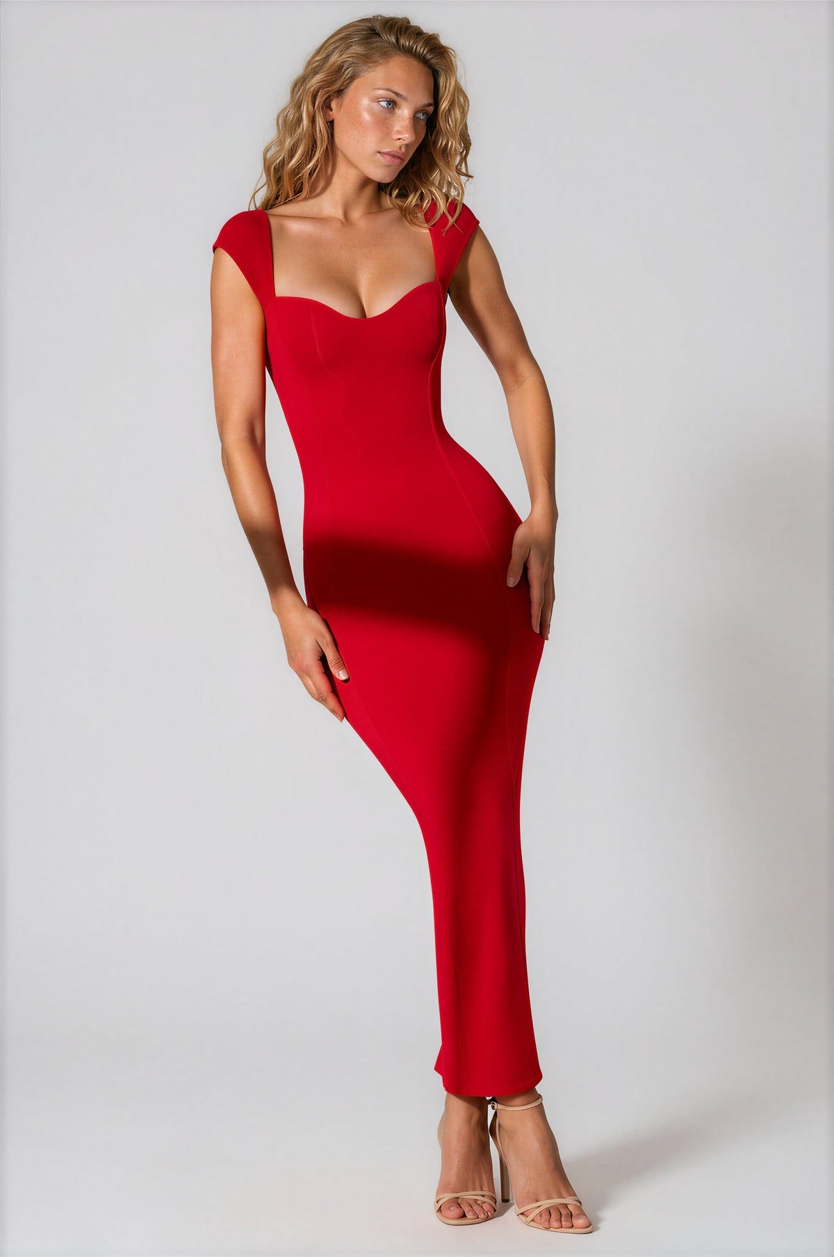 Mywishbag Sweetheart Neckline Maxi Dress - Nylon