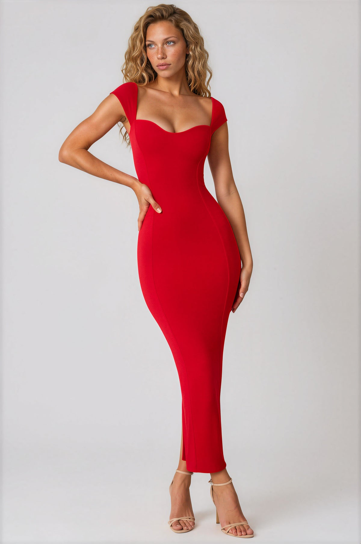 Mywishbag Sweetheart Neckline Maxi Dress - Nylon