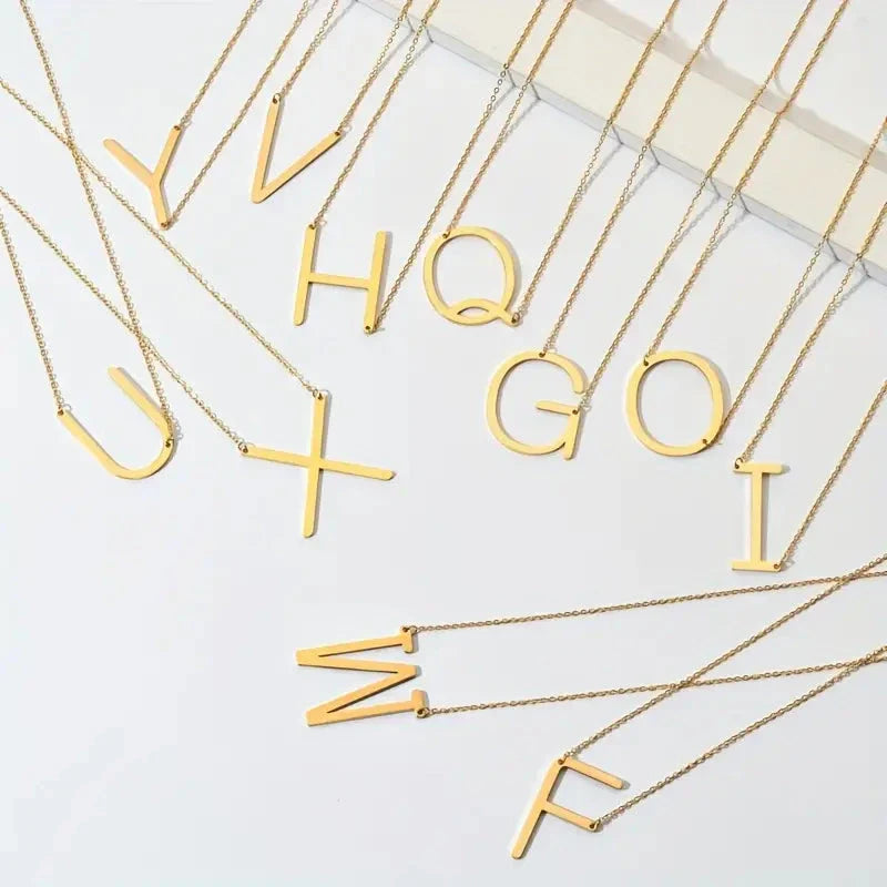 Salty Chic Alphabet Golden Necklace