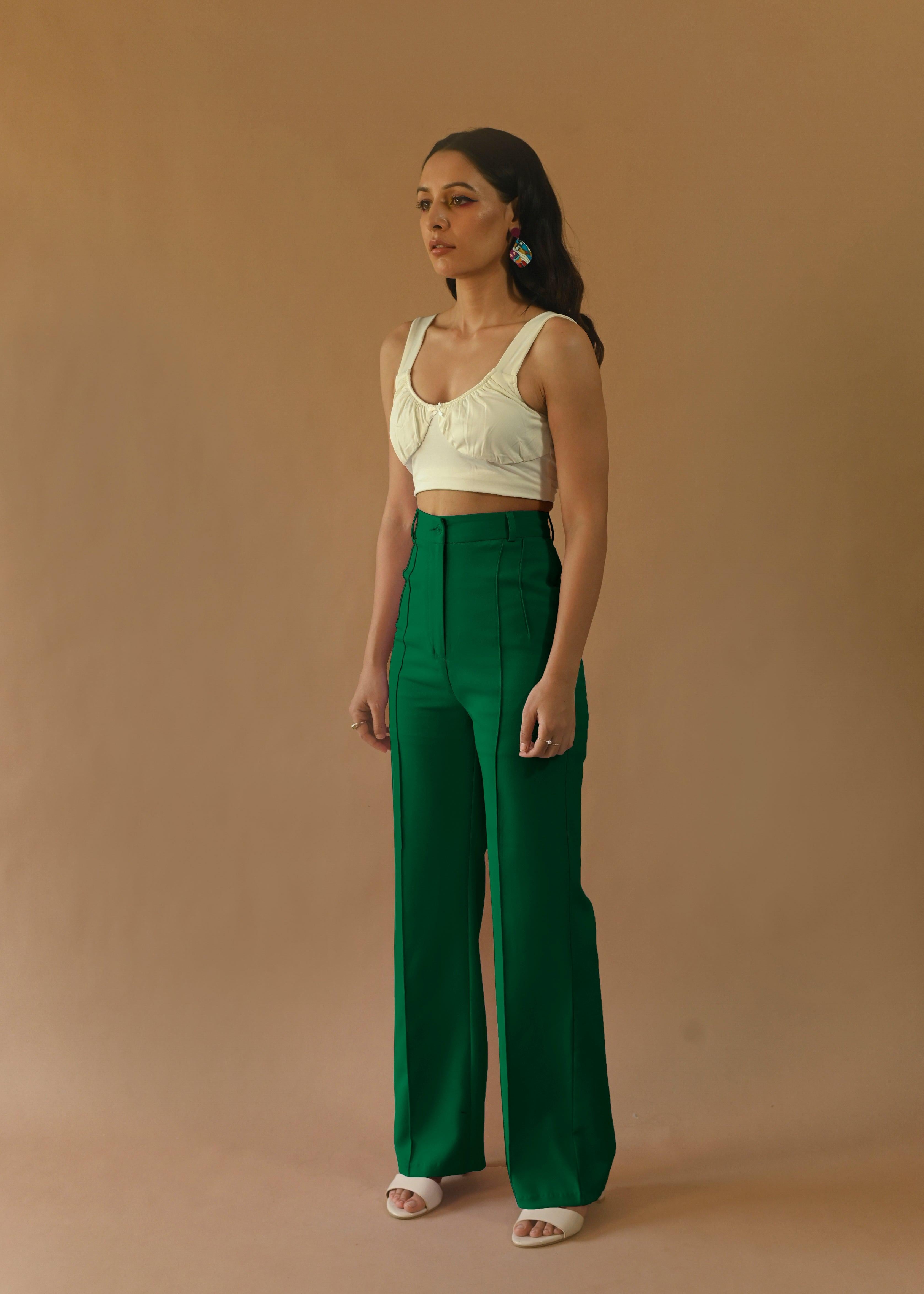 Studio OJS Green Parallel Trousers