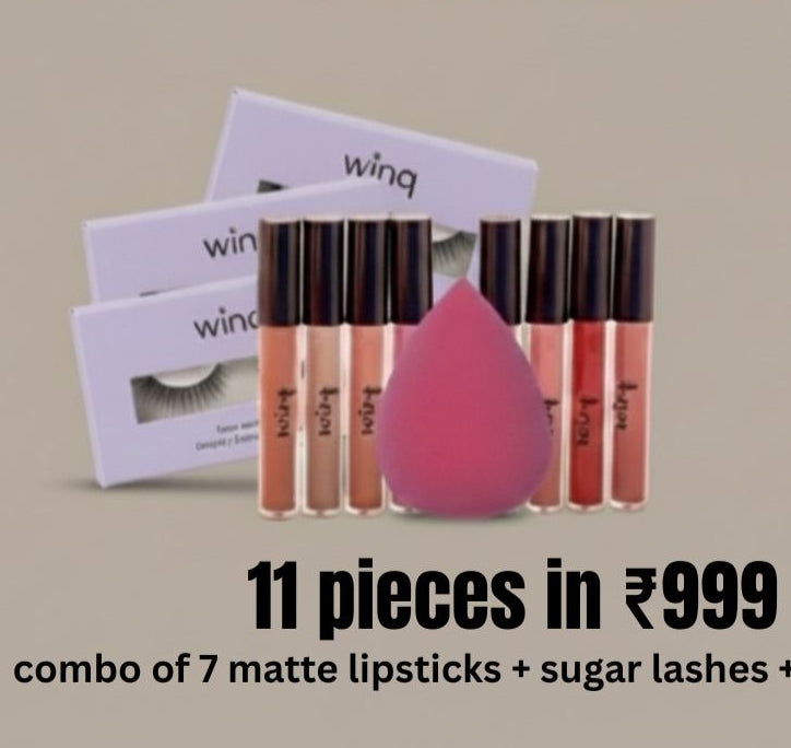 Winq Cosmetics 11 pcs in ₹999 Combo + Free Gifts