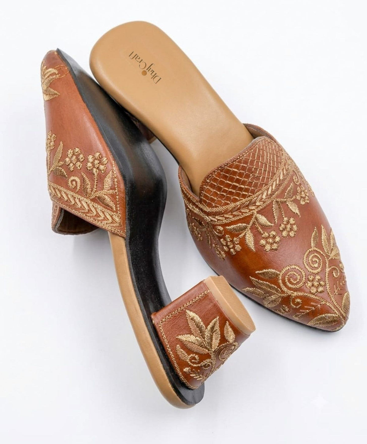Dhajcraft Embroidered Block Heels