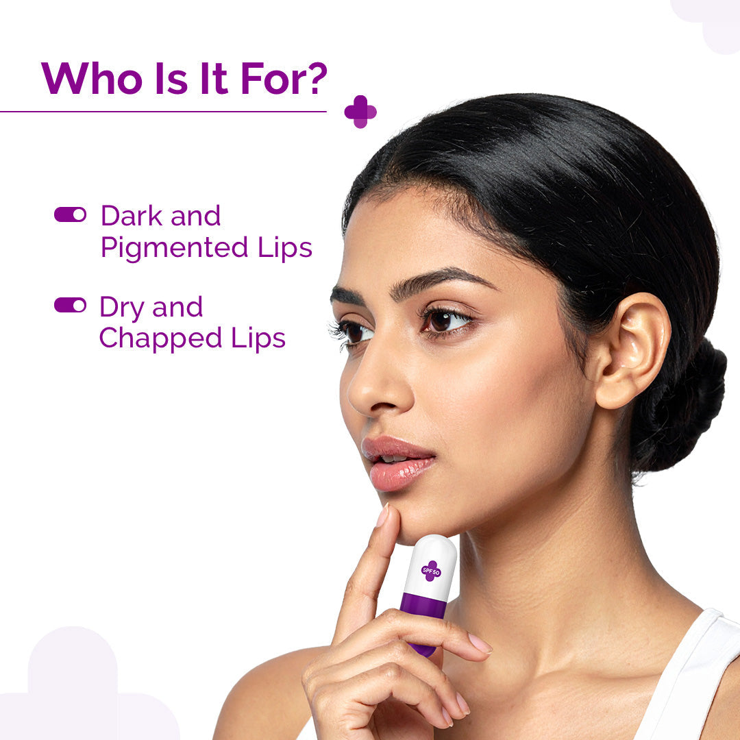Derma Co 1% Kojic Acid Lip Balm with Alpha Arbutin & Hyaluronic Acid, SPF 50