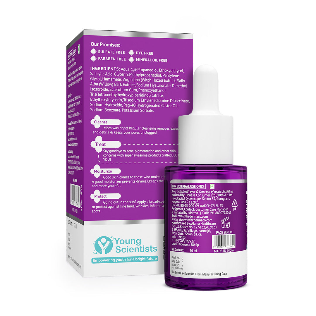 Derma Co 2% Salicylic Acid Face Serum for Active Acne - 30ml