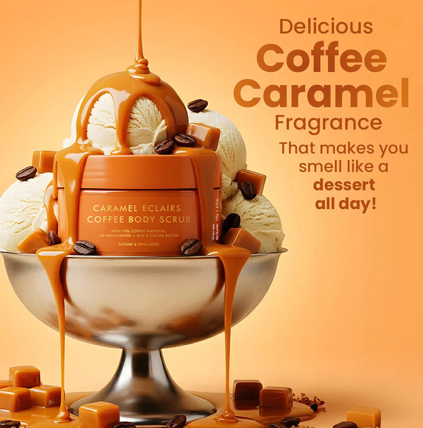 mCaffeine Caramel Eclairs Coffee Body Scrub - 175 g