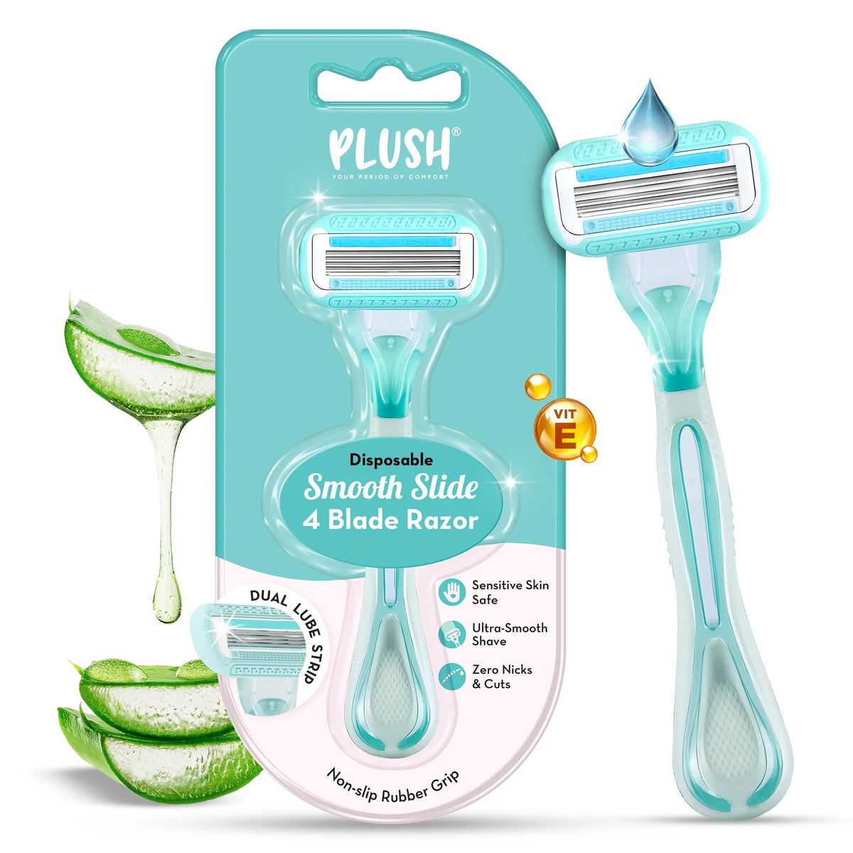 Plush Smooth Slide 4 Blade Body Razor For Women
