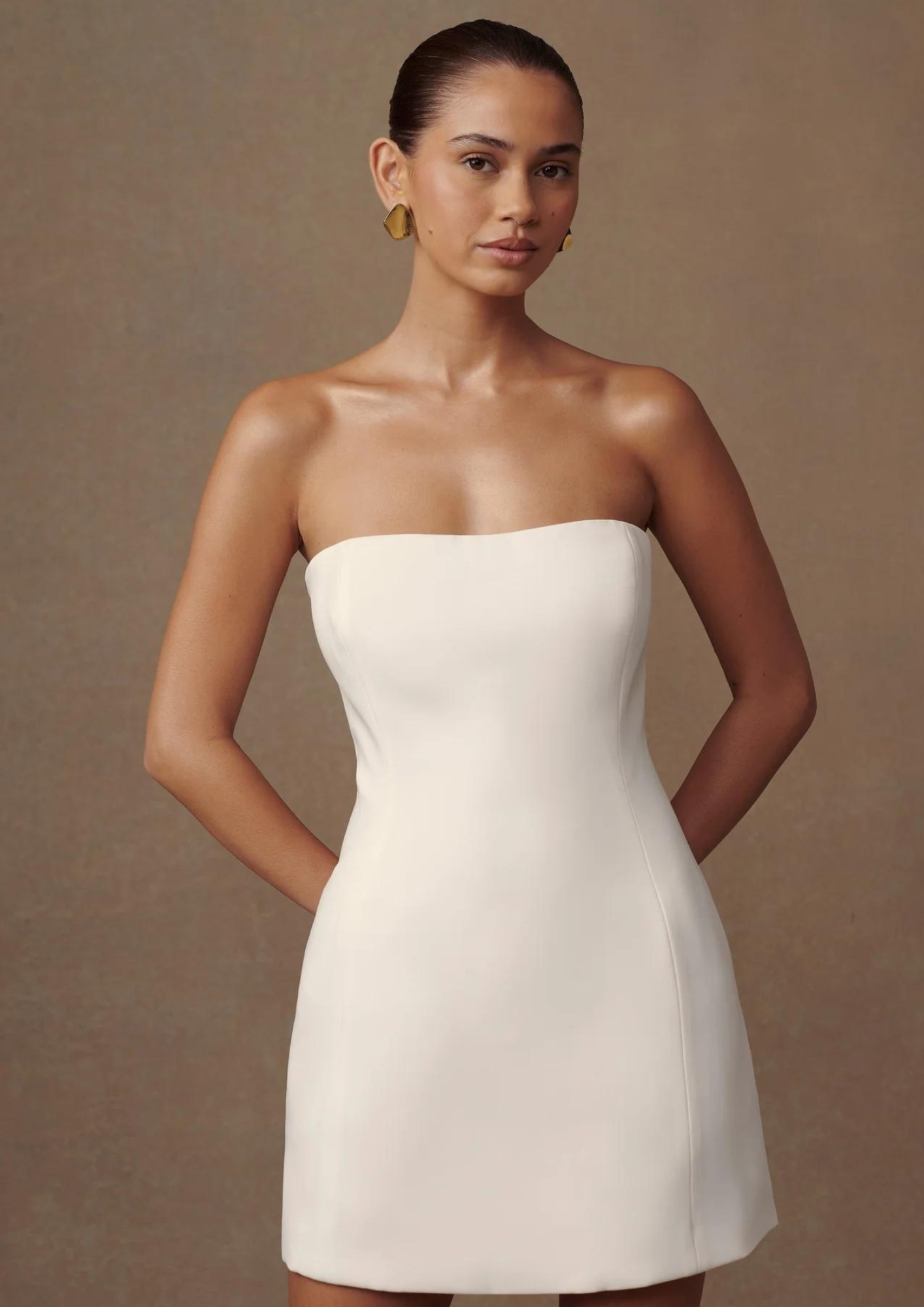 Studio OJS Off White Ribbon Back Delight Mini Dress