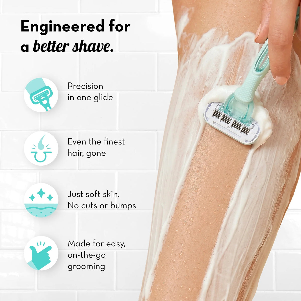Plush Smooth Slide 4 Blade Body Razor For Women