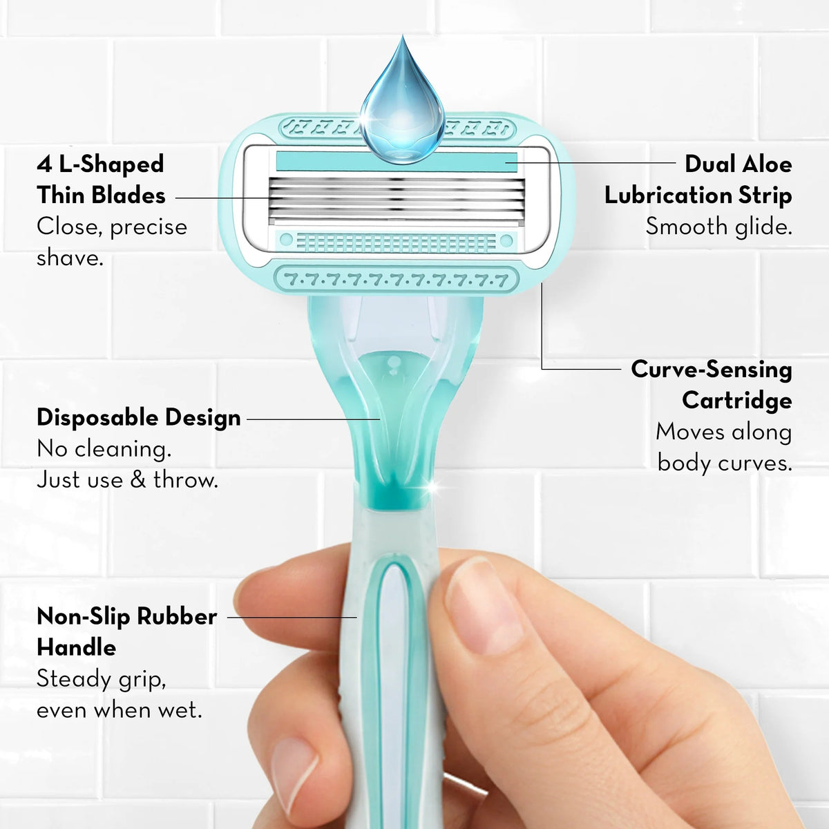 Plush Smooth Slide 4 Blade Body Razor For Women
