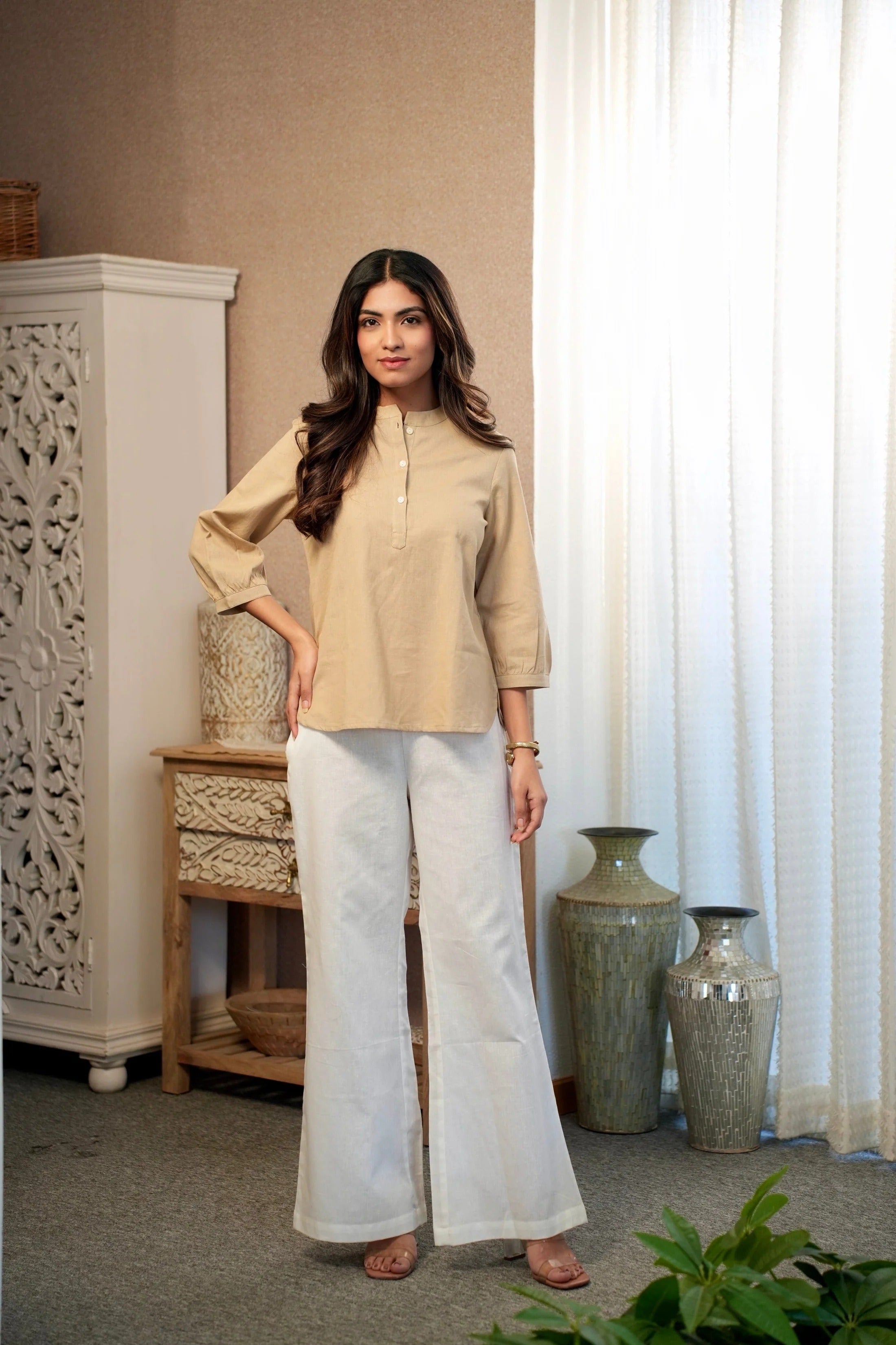 Sugnaa Short Kurta - Khaki