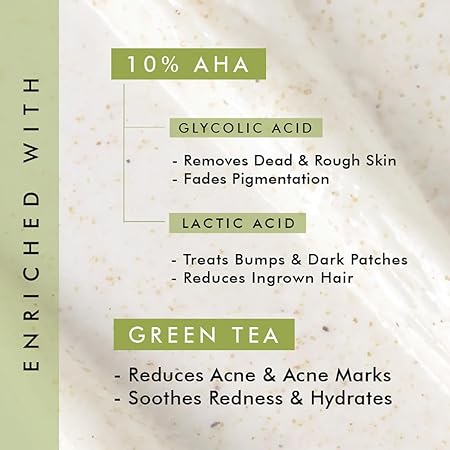 mCaffeine 10% AHA Green Tea Scrub - 100Gm