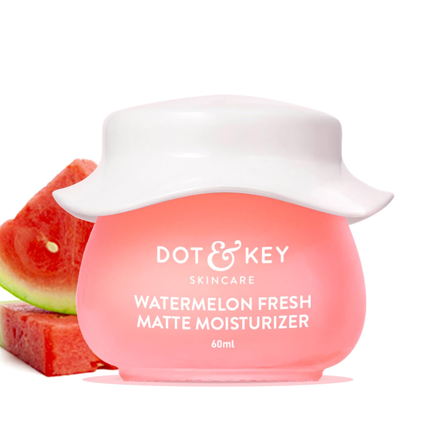 DOT & KEY Watermelon Superglow Matte Oil Free Moisturizer For Face With Watermelon Extracts | Lightweight Gel, Controls Excess Oil, Hydrates & Plumps Skin, With Glycolic Acid For Oily Skin | 60Ml